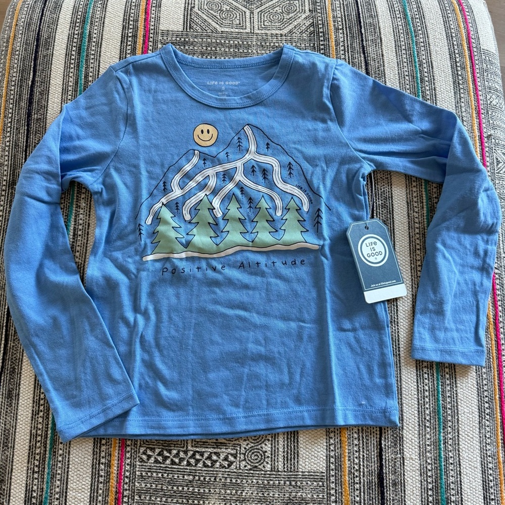 Life is Good Girls Long Sleeve Mountain Tee